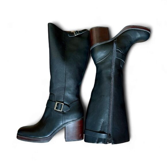 NEW Korks by Kork-Ease Black Faux Leather Knee-High Block Heel Boots | Size 9.5 - Picture 5 of 7